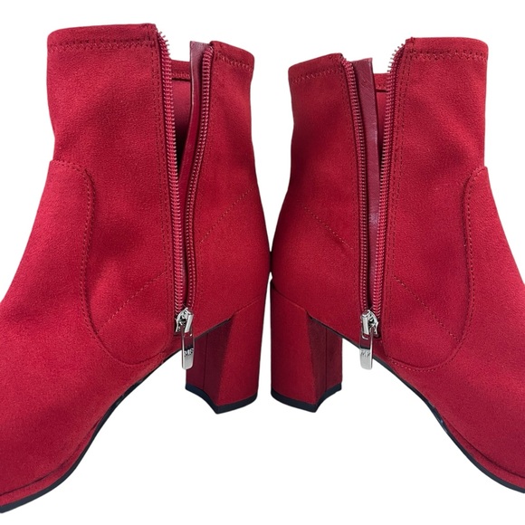 Marc Fisher Red Suede Block Heel Boots Womens Size 7.5 - Picture 6 of 14